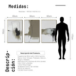 Cargar imagen en el visor de la galería, Set de 3 Cuadros Decorativos Abstracto Negro Arena 072 abc - Para Credenza
