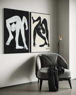 Cargar imagen en el visor de la galería, Set Cuadros Decorativos Abstracto Negro Arena 2-231 -Diptico
