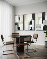 Cargar imagen en el visor de la galería, Set Cuadros Decorativos Abstracto Negro Arena 2-227 - Triptico Moderno y Elegante Arte Minimalista Estilo Nordico en Tonos Neutros
