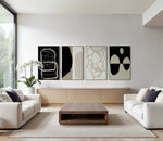 Cargar imagen en el visor de la galería, Set Cuadros Decorativos Abstracto Negro Arena 2 - 230 C - 4piezas Arte Moderno y Minimalista Estilo Boho Nordico Tonos Neutros
