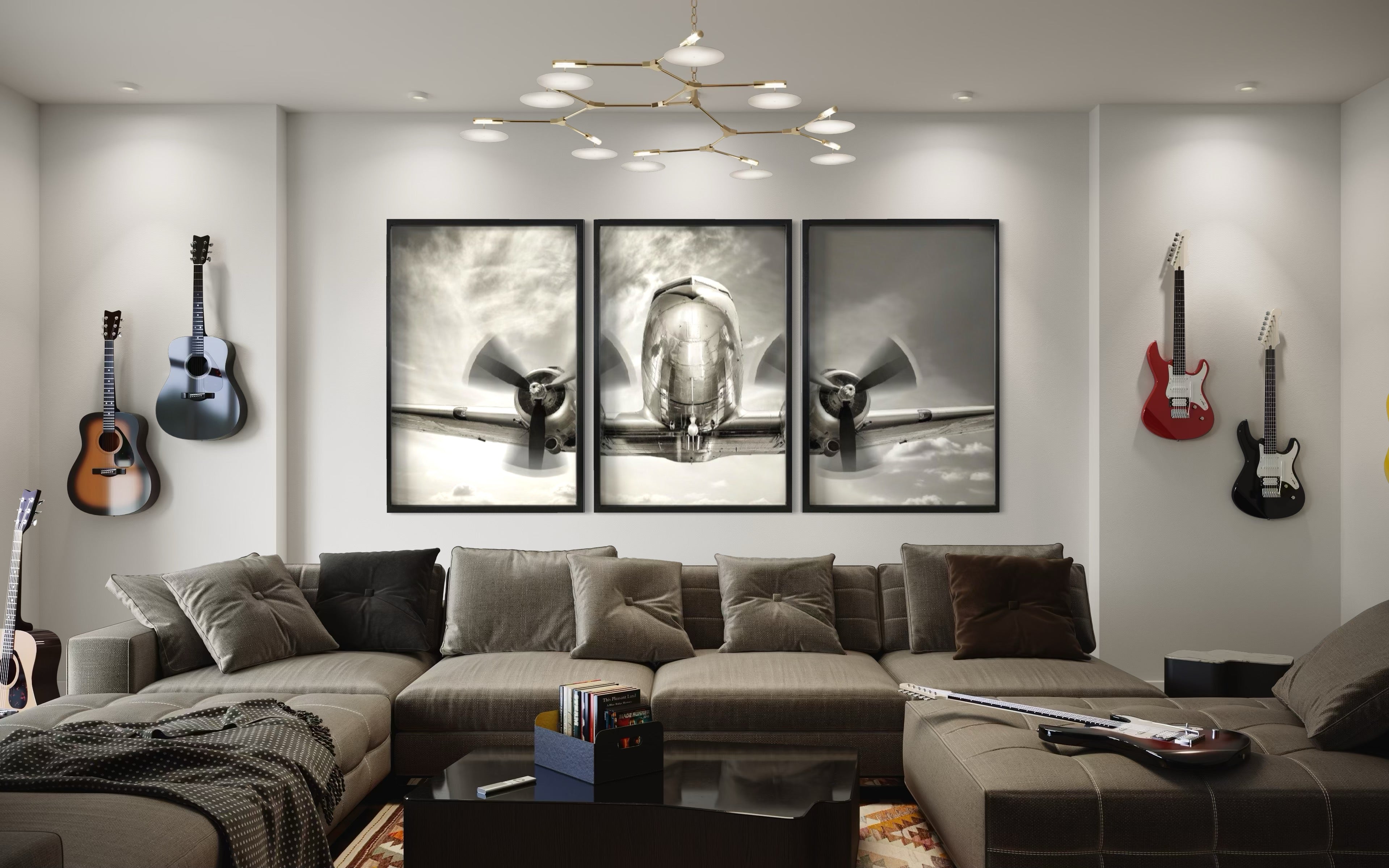 Set de 3 Cuadros Decorativos Vehículos 023 - Avión