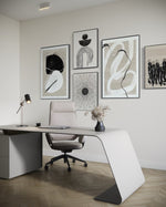 Cargar imagen en el visor de la galería, Set Cuadros Decorativos Abstracto Negro Arena 2 - 226A - 5piezas Arte Moderno Estilo Nordico Boho Tonos Neutros
