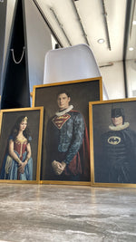 Cargar imagen en el visor de la galería, Set Cuadros Decorativos Personajes Época 020 Superhéroes Supermán, Batman y Wonder Woman
