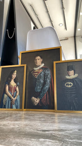 Set Cuadros Decorativos Personajes Época 020 Superhéroes Supermán, Batman y Wonder Woman