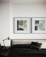 Cargar imagen en el visor de la galería, Set Cuadros Decorativos Abstracto Negro Arena 2 - 232 - Diptico Moderno Arte Minimalista Estilo Nordico Tonos Neutros
