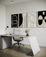 Cargar imagen en el visor de la galería, Set Cuadros Decorativos Abstracto Negro Arena 2 - 230 C - 4piezas Arte Moderno y Minimalista Estilo Boho Nordico Tonos Neutros
