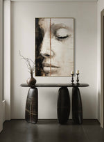 Cargar imagen en el visor de la galería, Cuadro Decorativo Abstracto Negro Arena 2-210 Rostro de Mujer Zen Arte Moderno y Elegante Cara estilo Boho
