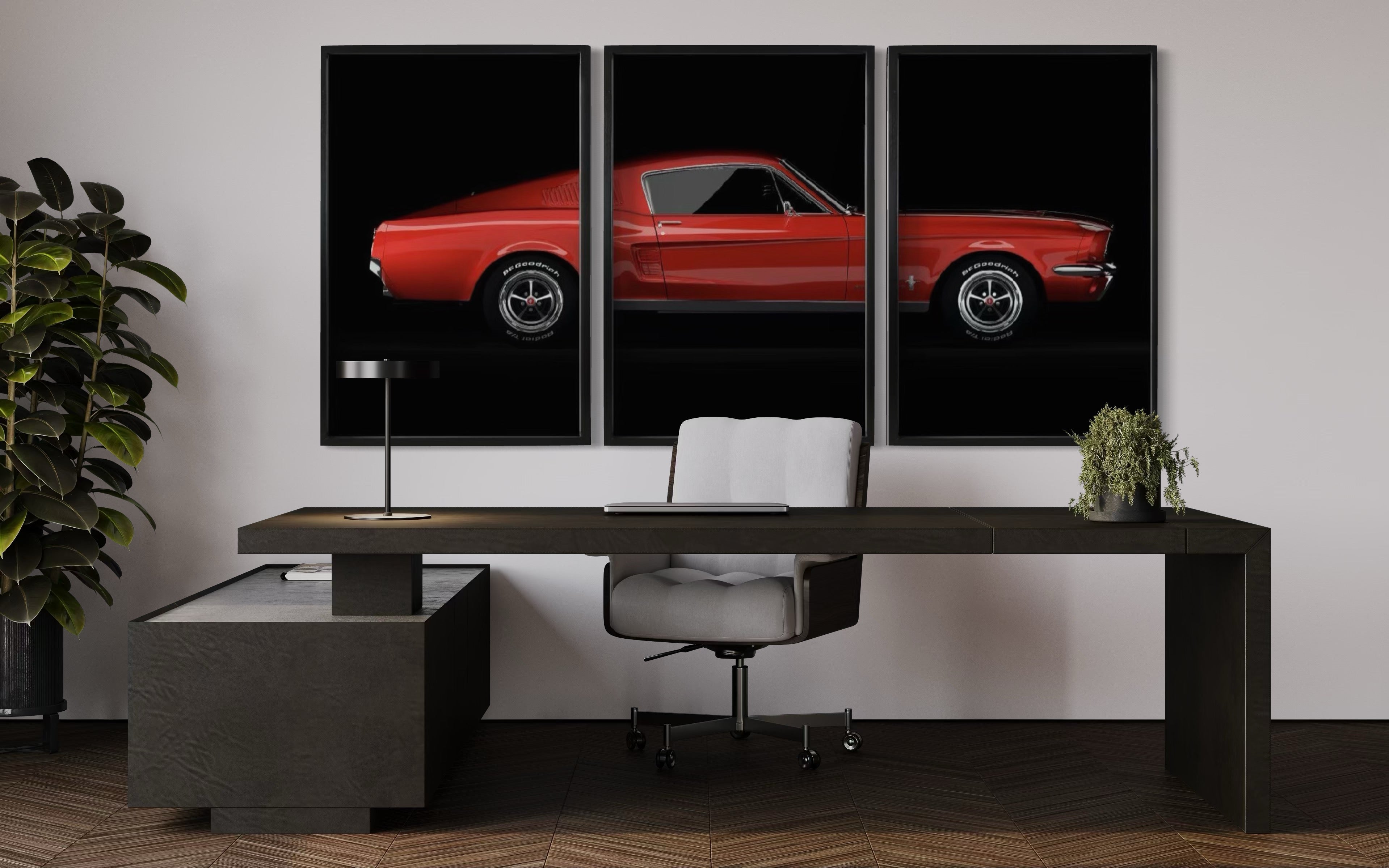 Set de Cuadros Decorativos Vehículos 011 -Auto Clásico Ford Mustang