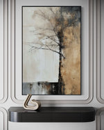 Cargar imagen en el visor de la galería, Cuadro Decorativo Abstracto Negro Arena 2-215 Árbol Minimalista y Elegante en Dorado y Tonos Neutros Oro
