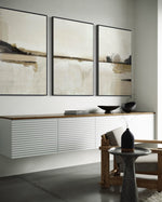 Cargar imagen en el visor de la galería, Set Cuadros Decorativos Abstracto Negro Arena 2 - 216 - Triptico Moderno y Elegante Arte Minimalista Estilo Nordico Tonos Neutros
