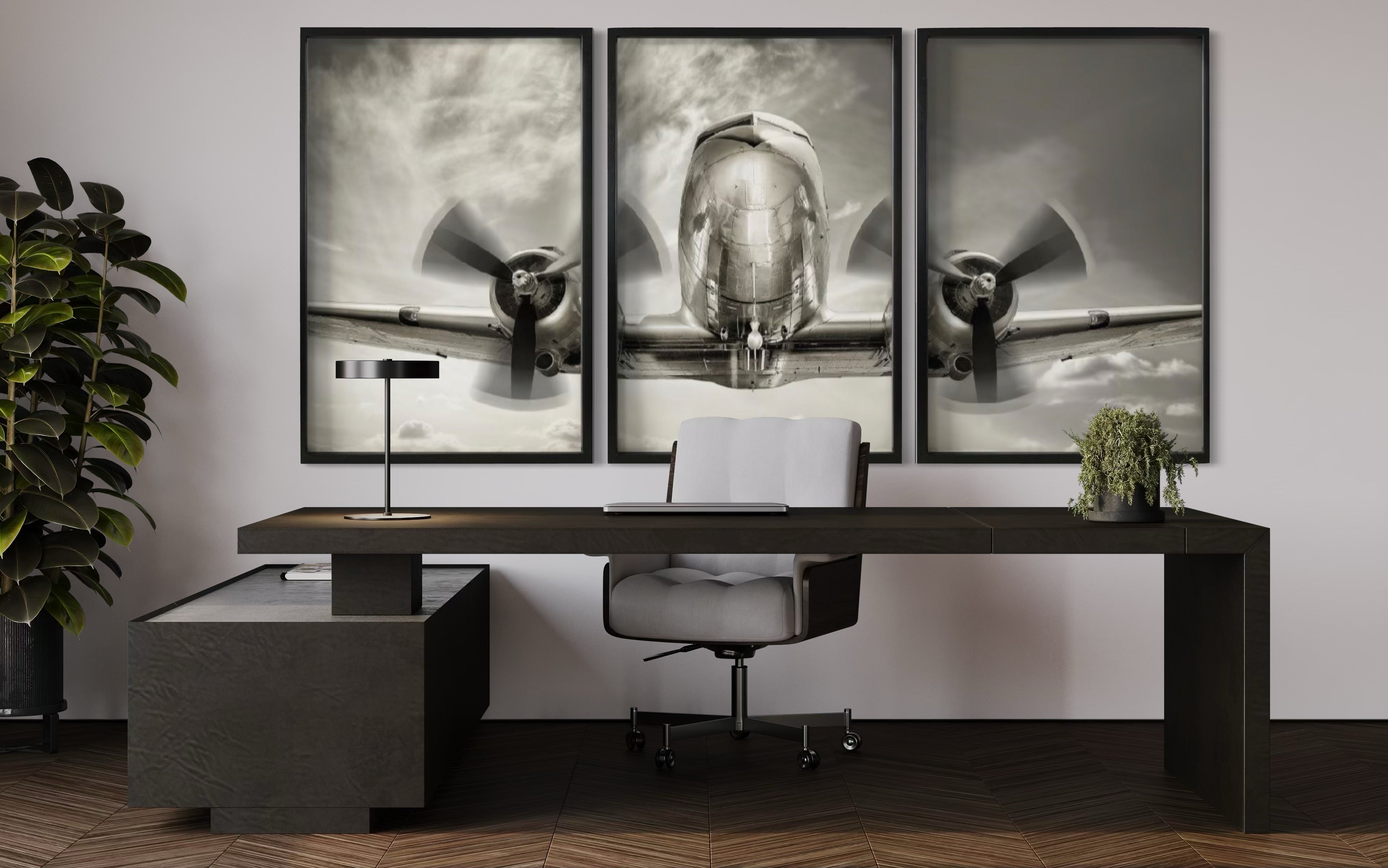 Set de 3 Cuadros Decorativos Vehículos 023 - Avión