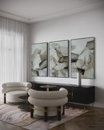 Cargar imagen en el visor de la galería, Set Cuadros Decorativos Abstracto Negro Arena 2 - 202 - Triptico Minimalista Estilo Boho Arte Nordico en Tonos Neutros
