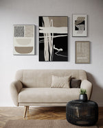 Cargar imagen en el visor de la galería, Set Cuadros Decorativos Abstracto Negro Arena 2-218 B - 4piezas Minimalistas Arte Moderno Estilo Nordico en Tonos Neutros

