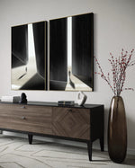 Cargar imagen en el visor de la galería, Set Cuadros Decorativos Abstracto Negro Arena 2 - 237 - Diptico Siluetas Humanas Arte Moderno Minimalista Puertas Estilo Nordico Tonos Neutros
