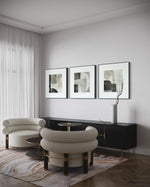 Cargar imagen en el visor de la galería, Set Cuadros Decorativos Abstracto Negro Arena  2 - 232 - Triptico Moderno y Elegante Arte Minimalista Estilo Nordico
