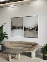 Cargar imagen en el visor de la galería, Set Cuadros Decorativos Abstracto Negro Arena 2 - 238 - Diptico Moderno y Elegante Arte Estilo Nordico Tonos Neutros

