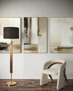 Cargar imagen en el visor de la galería, Set Cuadros Decorativos Abstracto Negro Arena 2 - 209 - Triptico Moderno y Elegante Arte Minimalista en Tonos Neutros
