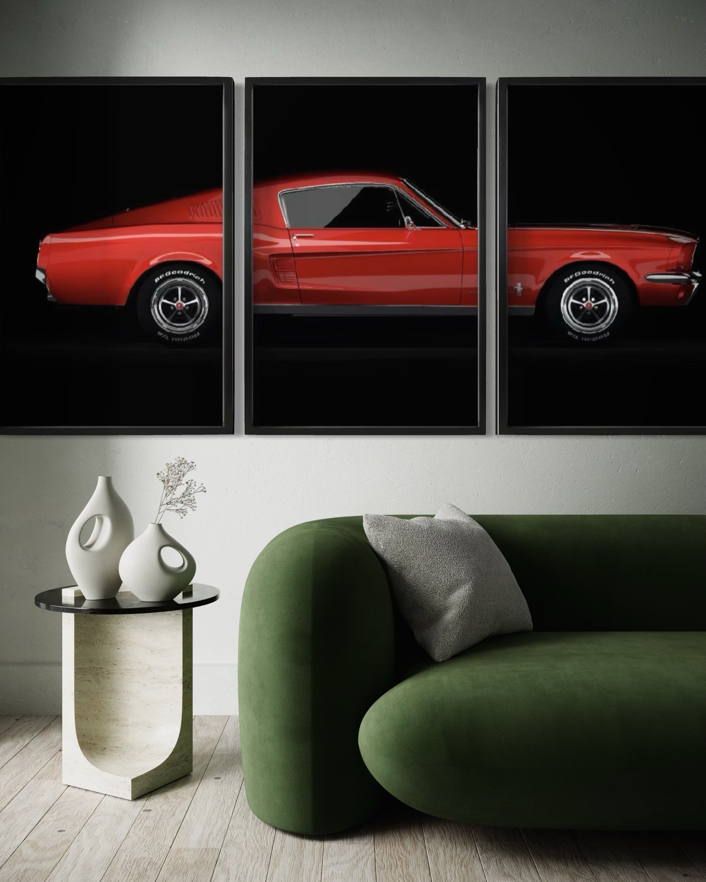 Set de Cuadros Decorativos Vehículos 011 -Auto Clásico Ford Mustang