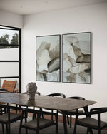 Cargar imagen en el visor de la galería, Set Cuadros Decorativos Abstracto Negro Arena 2 - 202 - Díptico Minimalista Estilo Boho Arte en tonos Neutros
