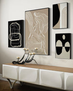 Cargar imagen en el visor de la galería, Set Cuadros Decorativos Abstracto Negro Arena 2 - 230 B - 4piezas Arte Moderno y Minimalista Estilo Nordico Tonos Neutros
