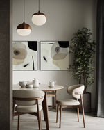 Cargar imagen en el visor de la galería, Set Cuadros Decorativos Abstracto Negro Arena 2-234 - Diptico Moderno y Elegante Estilo Nordico en Beige y Negro Tonos Neutros
