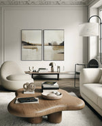 Cargar imagen en el visor de la galería, Set Cuadros Decorativos Abstracto Negro Arena 2 - 216 - Diptico Minimalista Arte Moderno y Elegante Tonos Beige y Negro
