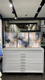 Cargar imagen en el visor de la galería, Set de 3 Cuadros Decorativos Abstract Colors 3 - 303 - Arte Contemporáneo en Tonos Azul, Aqua, Beige y Terracota-Triptico
