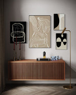 Cargar imagen en el visor de la galería, Set Cuadros Decorativos Abstracto Negro Arena 2 - 230 B - 4piezas Arte Moderno y Minimalista Estilo Nordico Tonos Neutros
