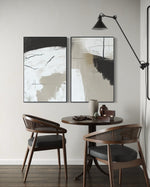 Cargar imagen en el visor de la galería, Set Cuadros Decorativos Abstracto Negro Arena  2 - 243 - Diptico Moderno Estilo Nordico Tonos Neutros
