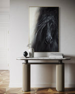 Cargar imagen en el visor de la galería, Cuadro Decorativo Abstracto Negro Arena 2-262 - Caballo Negro Arte Moderno Estilo Boho en tonos Neutros
