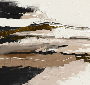 Set Cuadros Decorativos Abstracto Negro Arena 2 -257 -Diptico Minimalista Arte Moderno Estilo Nordico en Tonos Neutros
