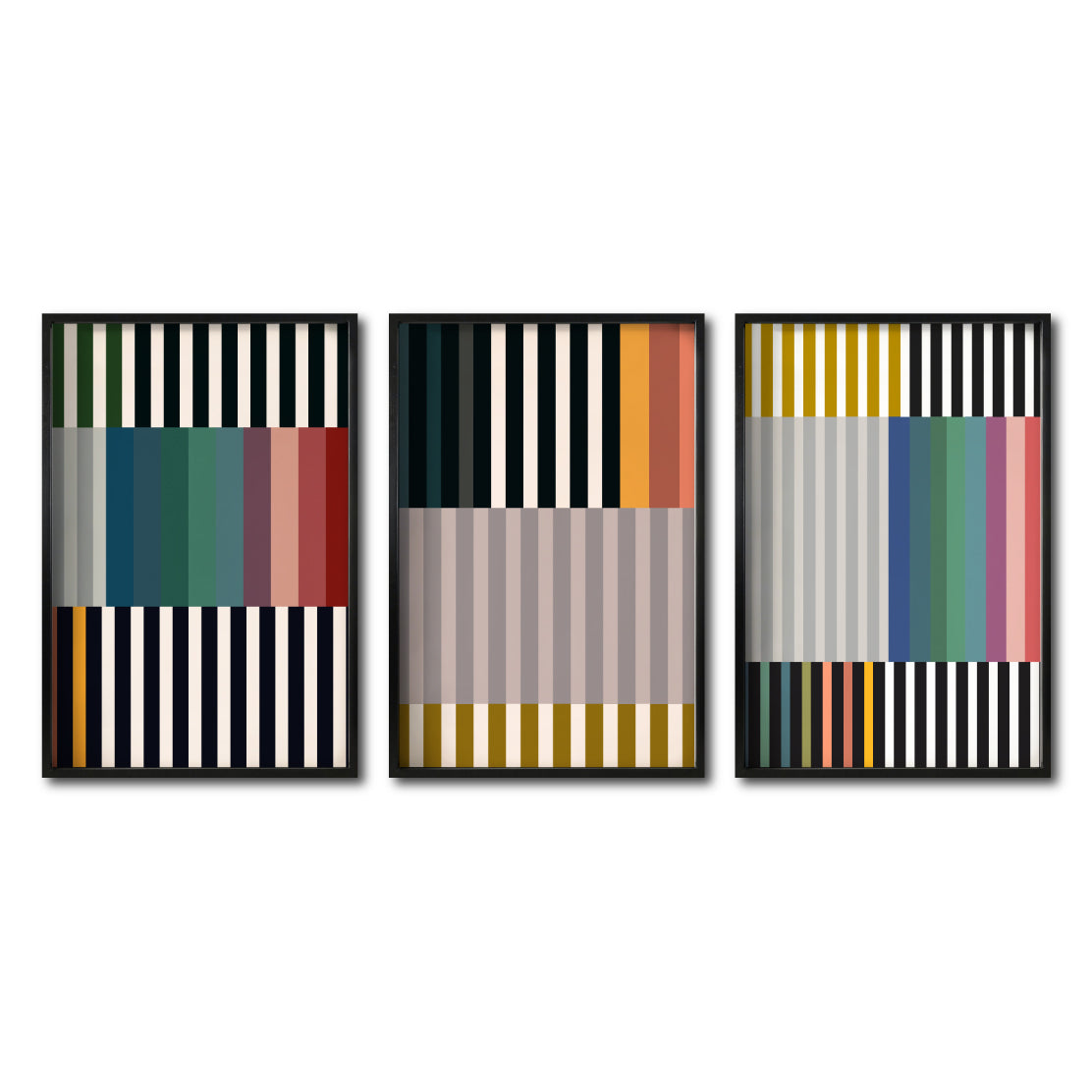 Set 3 Cuadros Decorativos Abstract Colors 102 - Para Credenza