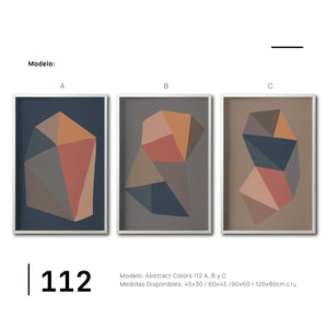Set 3 Cuadros Decorativos Abstract Colors 112 - Para Credenza