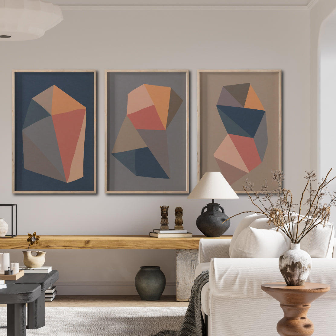 Set 3 Cuadros Decorativos Abstract Colors 112 - Para Credenza