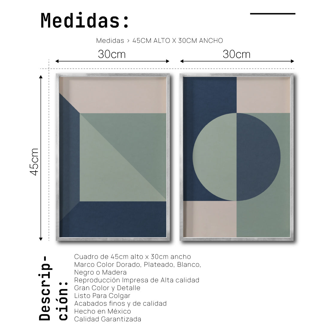 Set 2 Cuadros Decorativos Abstract Colors 115 - Para Credenza