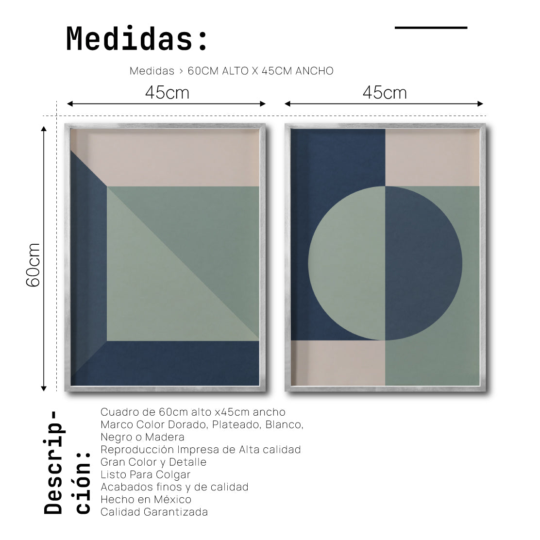 Set 2 Cuadros Decorativos Abstract Colors 115 - Para Credenza