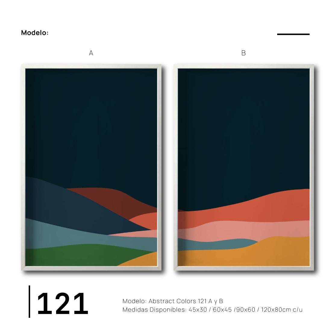 Set 2 Cuadros Decorativos Abstract Colors 121 - Para Estudio