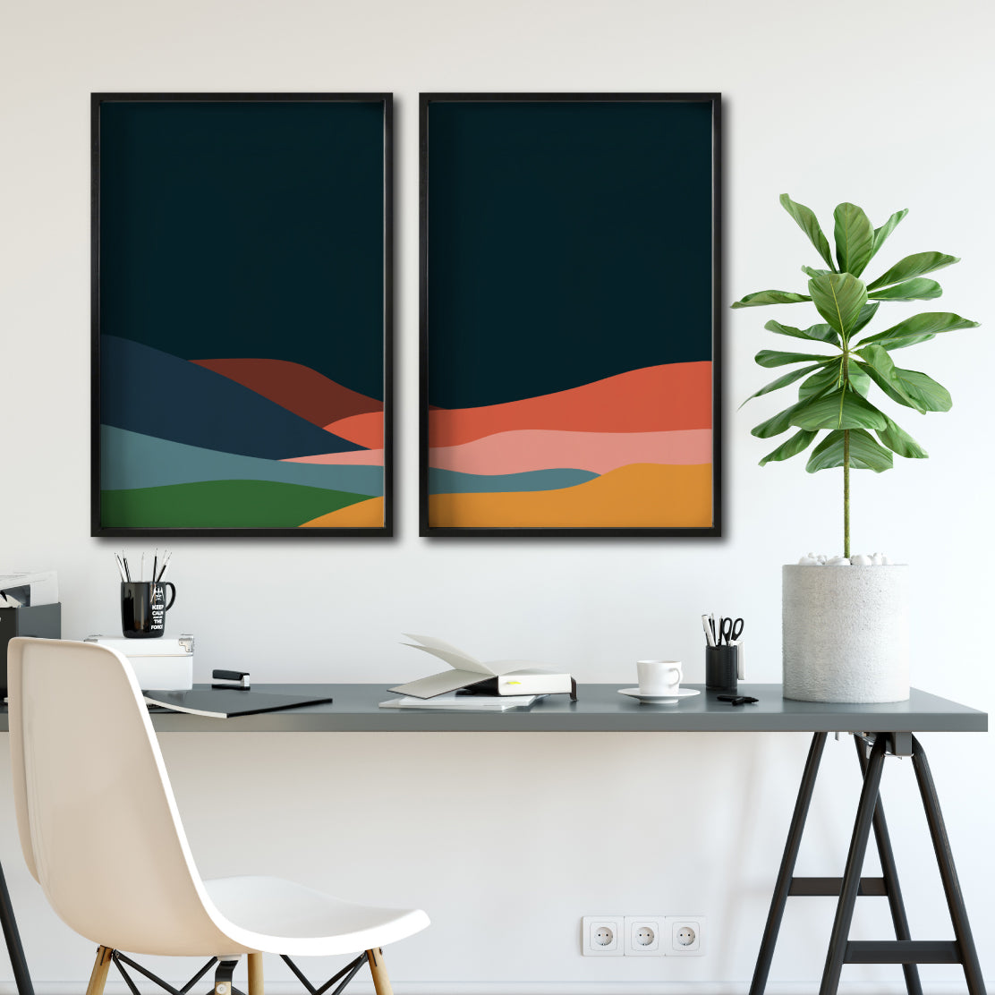 Set 2 Cuadros Decorativos Abstract Colors 121 - Para Estudio