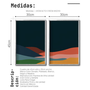Set 2 Cuadros Decorativos Abstract Colors 121 - Para Estudio