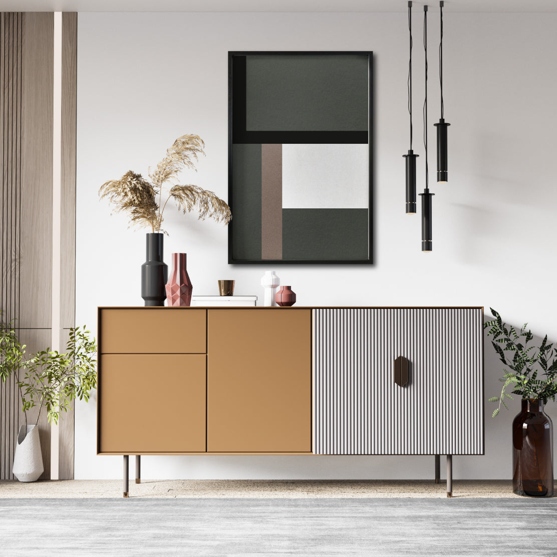 Set 3 Cuadros Decorativos Abstract Colors 009 - Para Credenza
