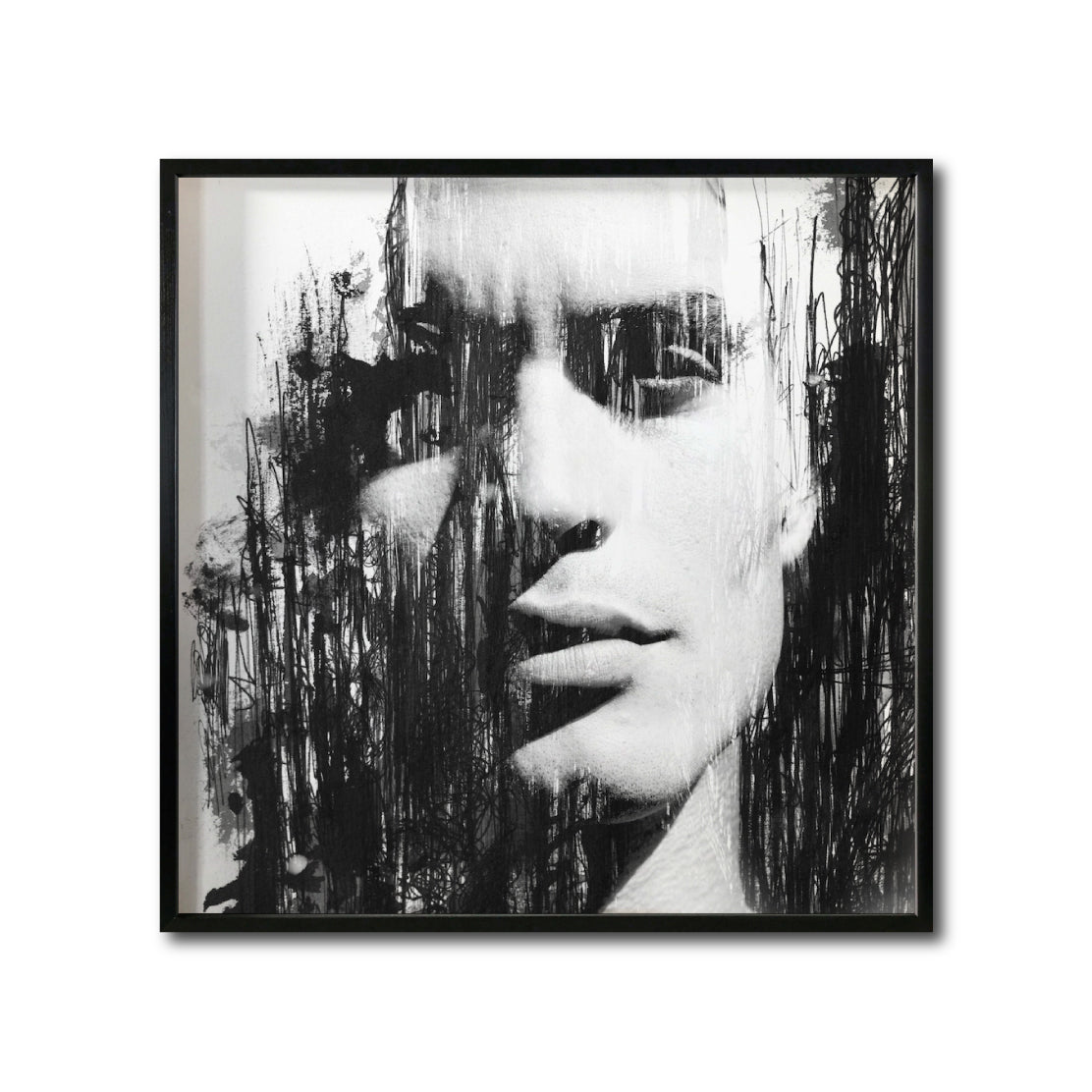 Compra cuadros decorativos Canvas   Rostro Abstracto Masculino Blanco y Negro para tu Sala. Galería314. Cuadro Moderno, Minimalista, y elegante. Colorido. Decoración de interiores. Interiorismo. 001