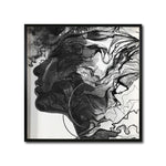 Cargar imagen en el visor de la galería, Compra cuadros decorativos Canvas  Rostro Abstracto femenino Blanco y Negro para tu Sala. Galería314. Cuadro Moderno, Minimalista,ecoración de interiores. Interiorismo. 
