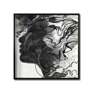 Compra cuadros decorativos Canvas  Rostro Abstracto femenino Blanco y Negro para tu Sala. Galería314. Cuadro Moderno, Minimalista,ecoración de interiores. Interiorismo. 