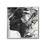 Cargar imagen en el visor de la galería, Cuadro Decorativo Art Faces 002 - Rostro Abstracto Femenino  Blanco y Negro
