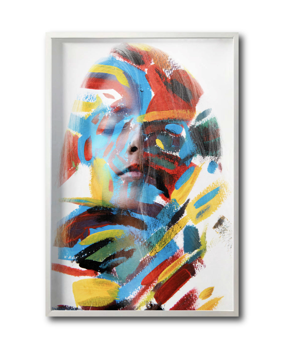 Cuadro Decorativo Art Faces 006 - Rostro Abstracto Femenino a Colores