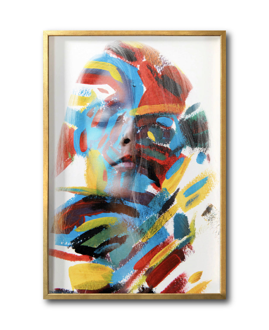 Cuadro Decorativo Art Faces 006 - Rostro Abstracto Femenino a Colores