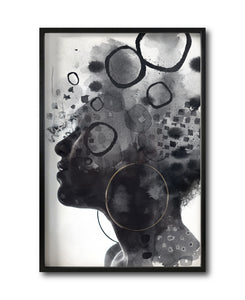 Compra cuadros decorativos Rostro Abstracto femenino blanco y negro para tu recámara. Galería314. Cuadro Moderno, Minimalista, elegante. 