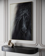 Cargar imagen en el visor de la galería, Cuadro Decorativo Abstracto Negro Arena 2-262 - Caballo Negro Arte Moderno Estilo Boho en tonos Neutros
