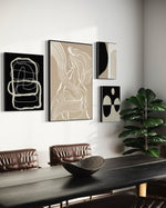 Cargar imagen en el visor de la galería, Set Cuadros Decorativos Abstracto Negro Arena 2 - 230 B - 4piezas Arte Moderno y Minimalista Estilo Nordico Tonos Neutros
