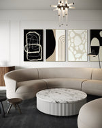 Cargar imagen en el visor de la galería, Set Cuadros Decorativos Abstracto Negro Arena 2 - 230 C - 4piezas Arte Moderno y Minimalista Estilo Boho Nordico Tonos Neutros

